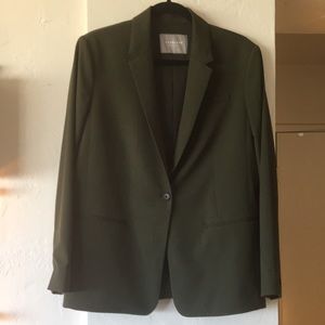 Everlane Italian GoWeave wool blazer in olive, size 14
